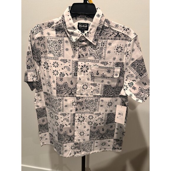 Dogg Supply by Snoop Dogg Bandana Print Short Sleeve Button Up Shirt Large - Picture 1 of 8
